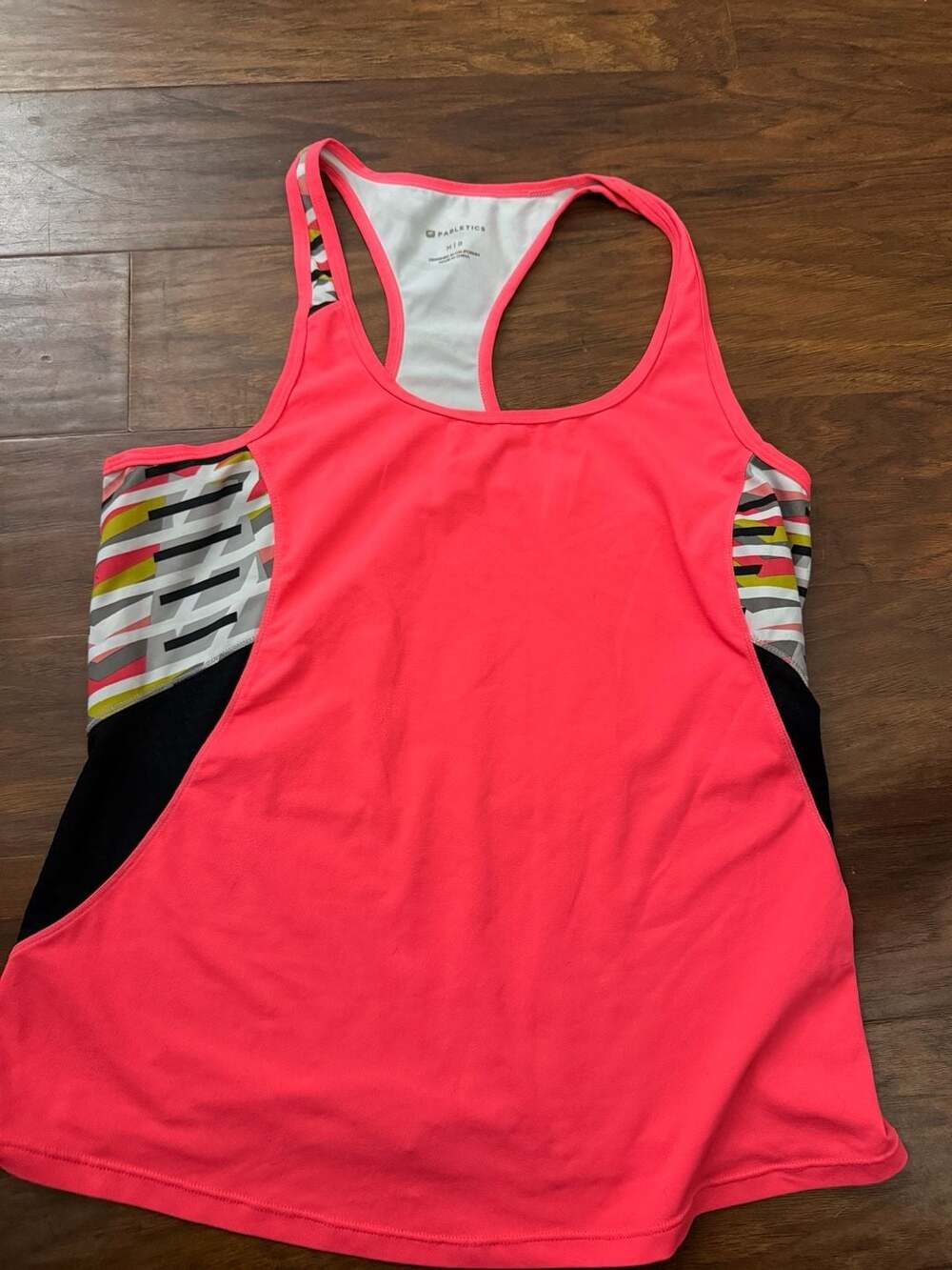 Fabletics Zion Racerback Athletic Tank Top Neon Pink Black Size M/8